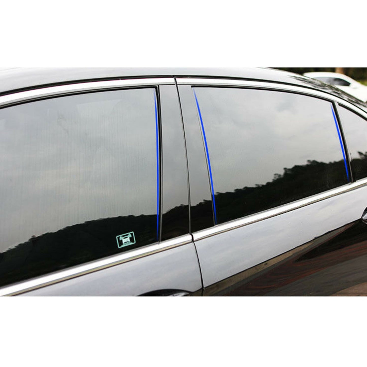 2008-2012 Honda Accord Black Pillar Posts 6pcs Cover Door Trim Window Decal