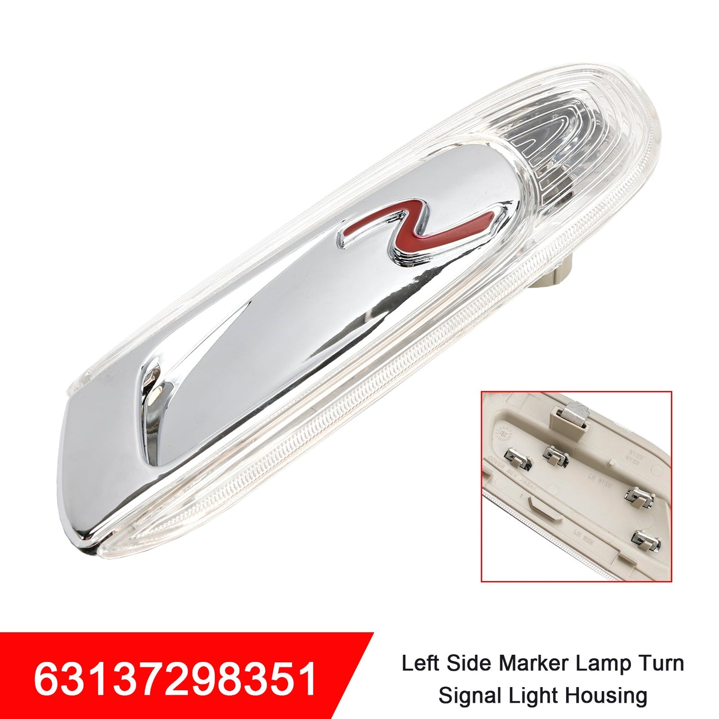 Par de luces de posición laterales para MINI F55, F56 y F57 S (2014-2021) con carcasa de luz de giro 63137298351 y 63137298352