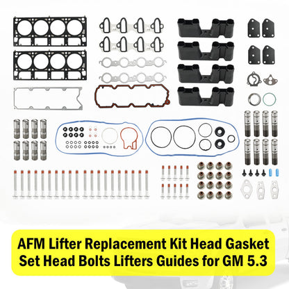 2007-2014 Chevy Tahoe 5.3L 5328CC AFM Lifter Replacement Kit Head Gasket Set Head Bolts Lifters Guides