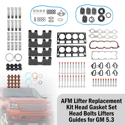 2007 GMC Sierra 1500 AFM Lifter Replacement Kit Head Gasket Set Head Bolts Lifters Guides