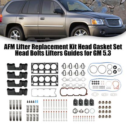 2007-2013 Chevy Avalanche 5.3L 5328CC Valve AFM Lifter Replacement Kit Head Gasket Set Head Bolts Lifters Guides