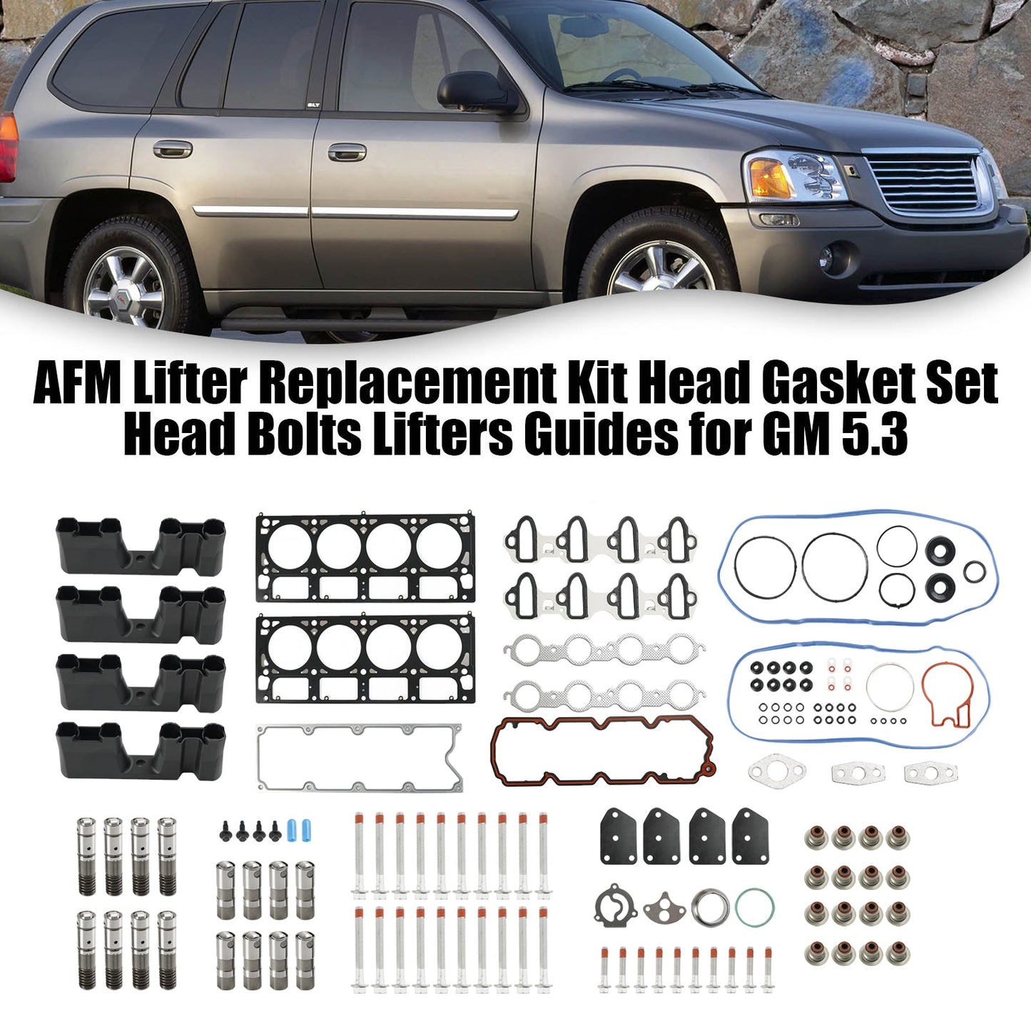 2007-2013 Chevy Suburban 1500 5.3L 5328CC AFM Lifter Replacement Kit Head Gasket Set Head Bolts Lifters Guides