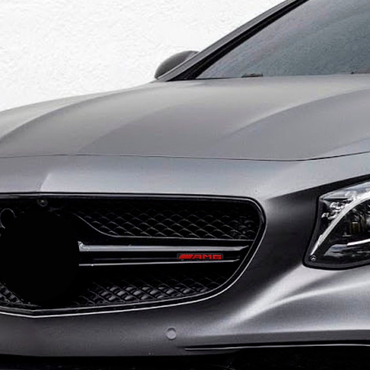 AMG Front Vertical Strip General Grill Emblem For Mercedes-Benz Grille Chrome / Red / Black AMG Decal Badge
