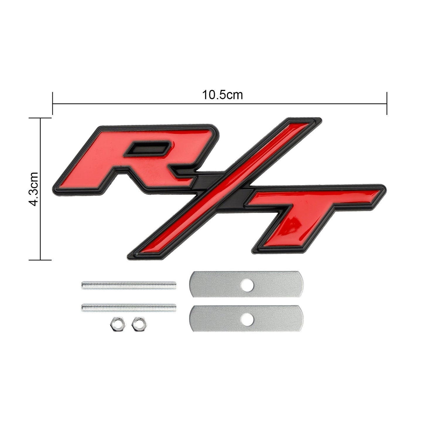 R/T Badge Front Bumper Grille Emblem for Dodge Charger Challenger Red / Chrome / Black / Red Black Badge