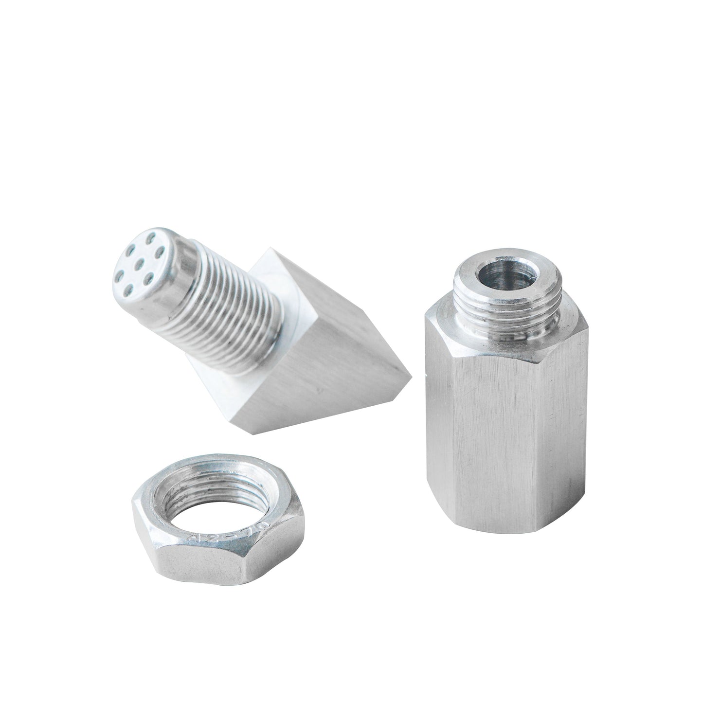 Mini convertidor catalítico de 45 grados, eliminador de sensor de O2, adaptador de luz de verificación del motor CEL M18X1.5