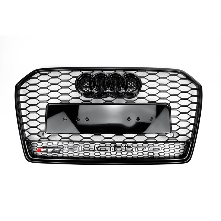 Audi A6 / A6 Sline / S6 C7 2015-2018 RS6 Quattro Style Black Grill Honeycomb Mesh Front Bumper Grill Replacement