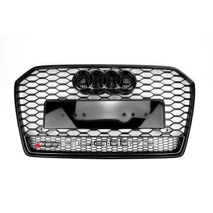 2015-2018 Audi A6 / A6 Sline / S6 C7 To RS6 Quattro Style Black Grill Honeycomb Mesh Front Bumper Grill Replacement