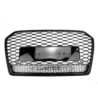 2015-2018 Audi A6 / A6 Sline / S6 C7 To RS6 Quattro Style Black Grill Honeycomb Mesh Front Bumper Grill Replacement