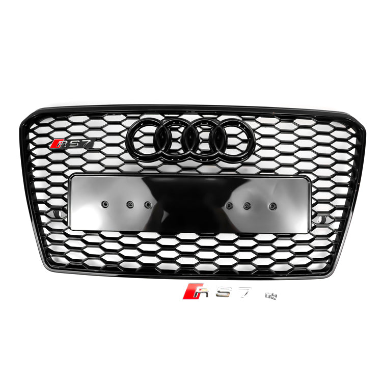 2010-2015 Audi A7 S7 Grill Replacement RS7 Style Honeycomb Sport Mesh Hex Black Grille
