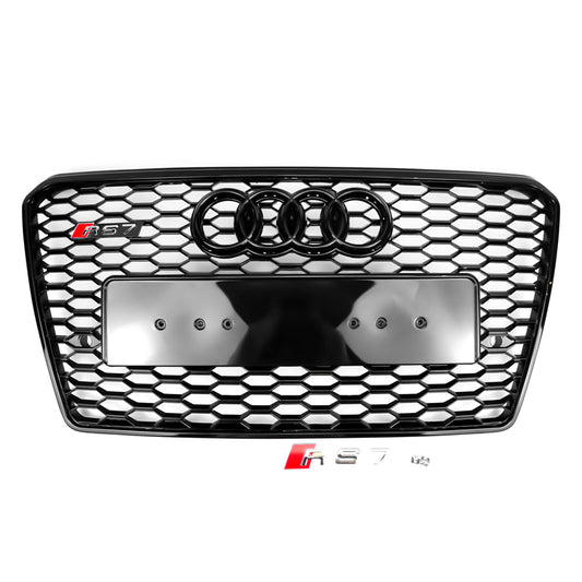 2010-2015 Audi A7 S7 Grill Replacement RS7 Style Honeycomb Sport Mesh Hex Black Grille