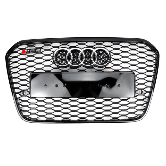 2012-2015 Audi A6 C7 / S6 pre-facelift RS6 Style Honeycomb Front Bumper Grille Blcak Grill