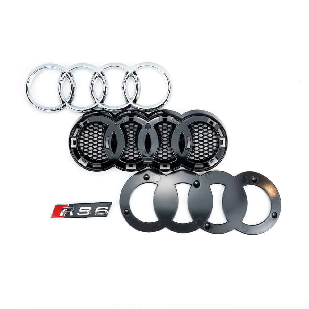 2012-2015 Audi A6 C7 / S6 pre-facelift RS6 Style Honeycomb Front Bumper Grille Blcak Grill