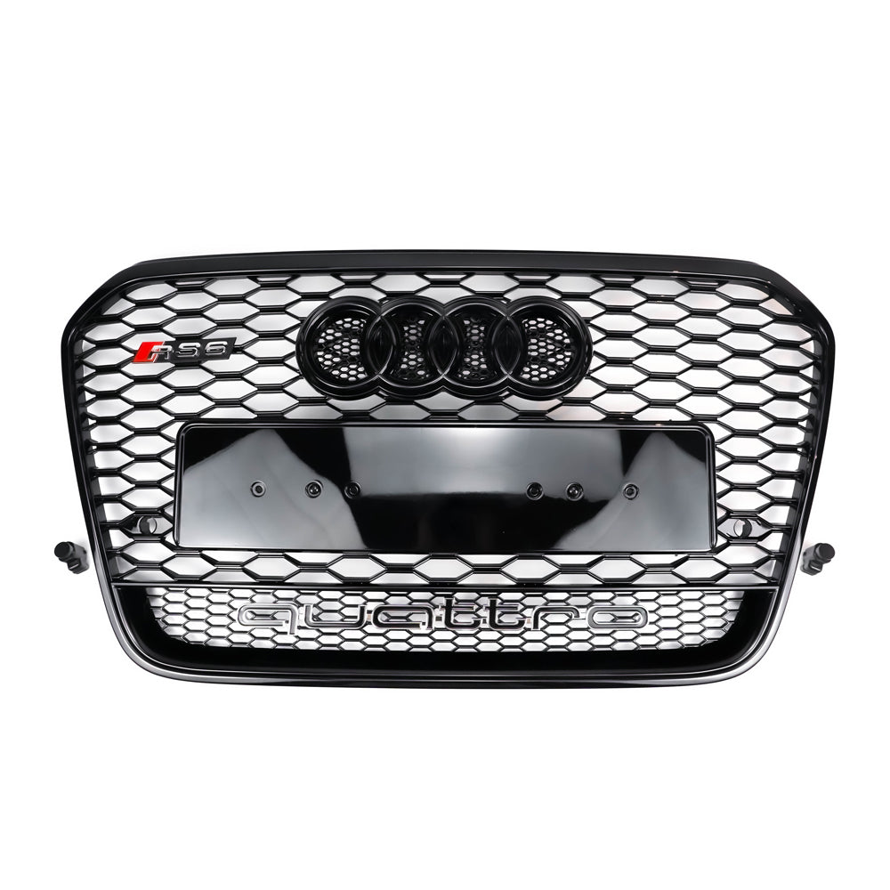 2012-2015 Audi A6 / A6 Sline / S6 C7 Honeycomb Grille Front Bumper Black Grill RS6 Style Quattro