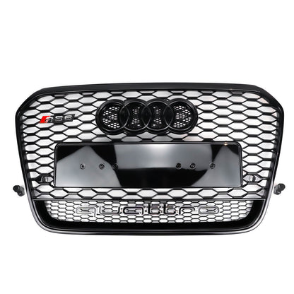 2012-2015 Audi A6/A6 Sline/S6 C7 Honeycomb Grille Front Bumper Black Grill Replacement