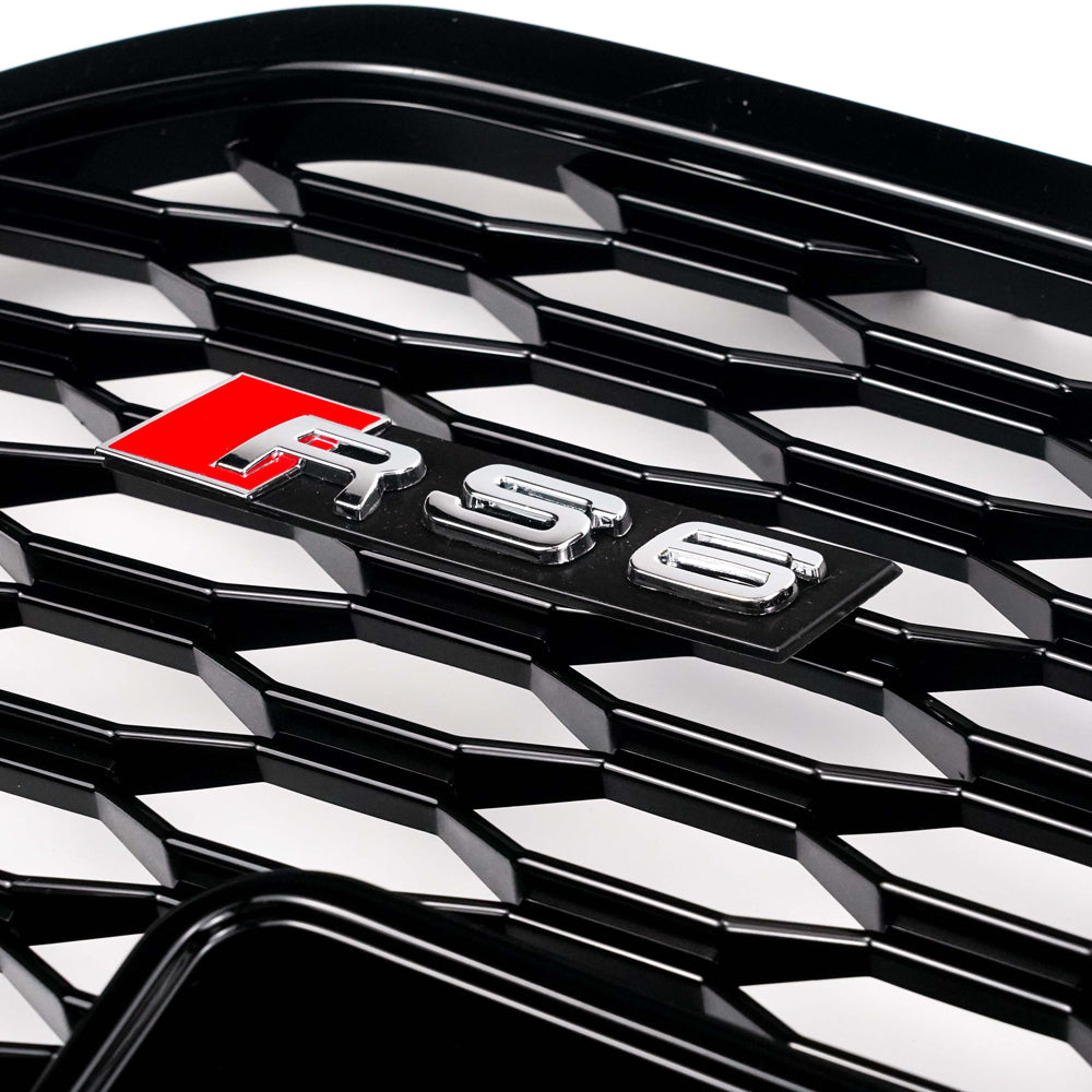 RS6 Style Honeycomb Grille For 2012-2015 Audi A6 A6 Sline S6 Quattro Black Front Bumper Grill Replacement