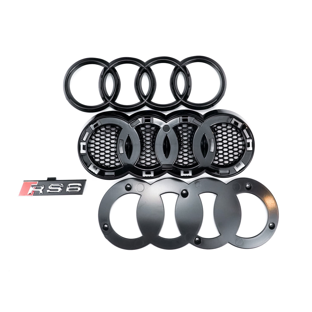 2012-2015 Audi A6 / A6 Sline / S6 C7 Honeycomb Grille Front Bumper Black Grill RS6 Style Quattro
