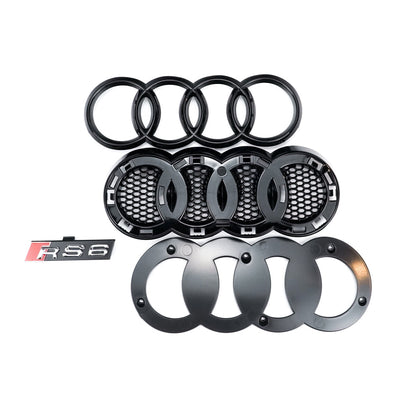 2012-2015 Audi A6 / A6 Sline / S6 C7 Honeycomb Grille Front Bumper Black Grill RS6 Style Quattro