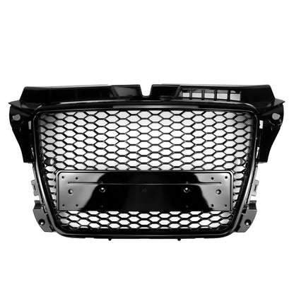 2008-2013 Audi A3 S3 8P Honeycomb Front Bumper Grill RS3 Style Gloss Black Grille