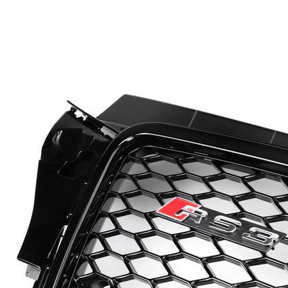 2008-2013 Audi A3 S3 8P Honeycomb Front Bumper Grill RS3 Style Gloss Black Grille