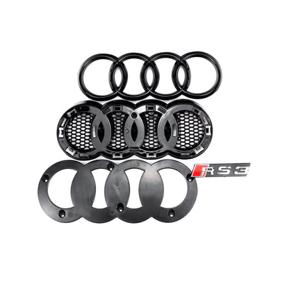 2008-2013 Audi A3 S3 8P Honeycomb Front Bumper Grill RS3 Style Gloss Black Grille