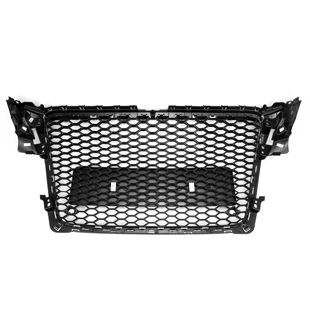 2008-2012 Audi A4 / A4 Avant / S4 B8 RS4 Style Honeycomb Sport Mesh Hex Grill Gloss Black Grille