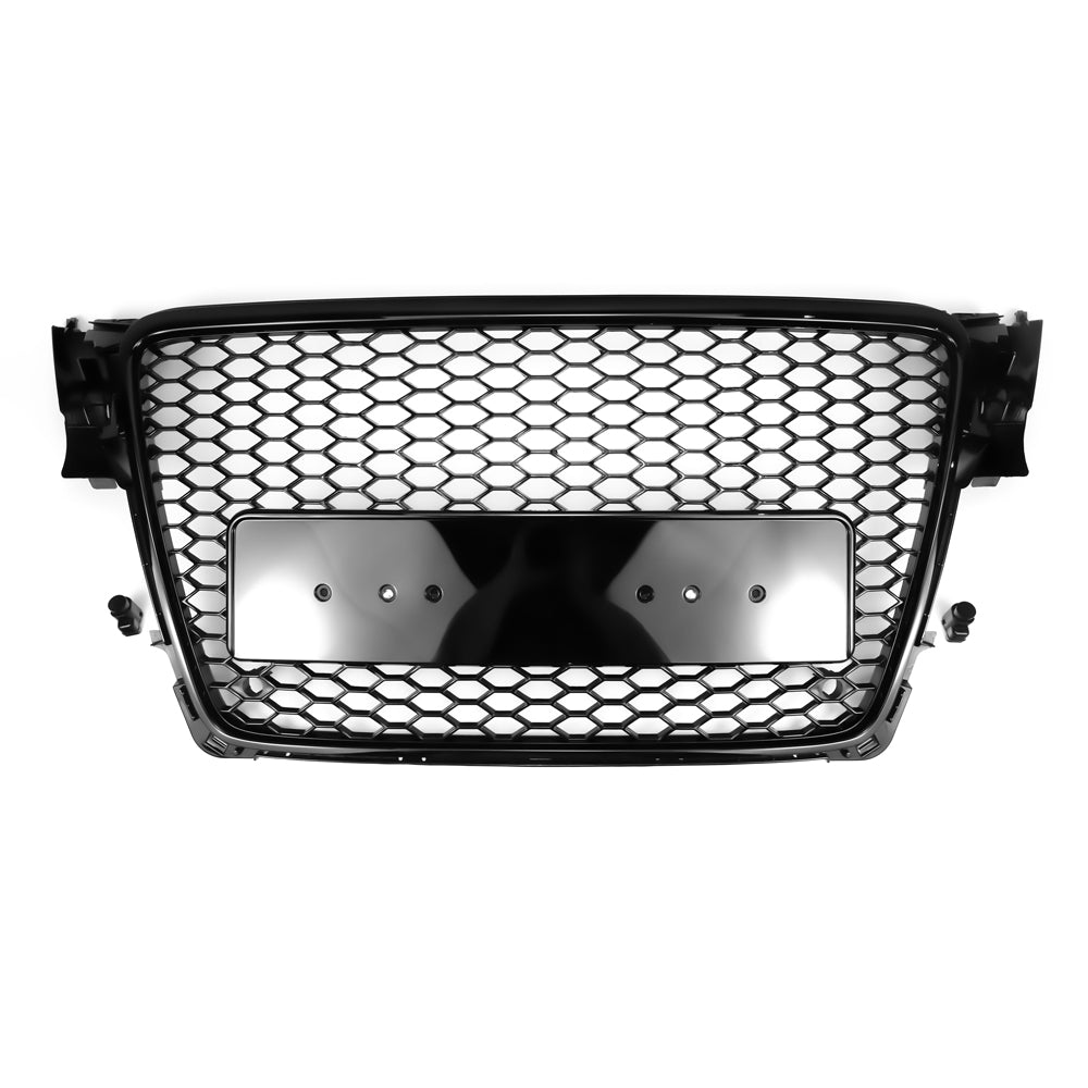 2008-2012 Audi A4 / A4 Avant / S4 B8 RS4 Style Honeycomb Sport Mesh Hex Grill Gloss Black Grille