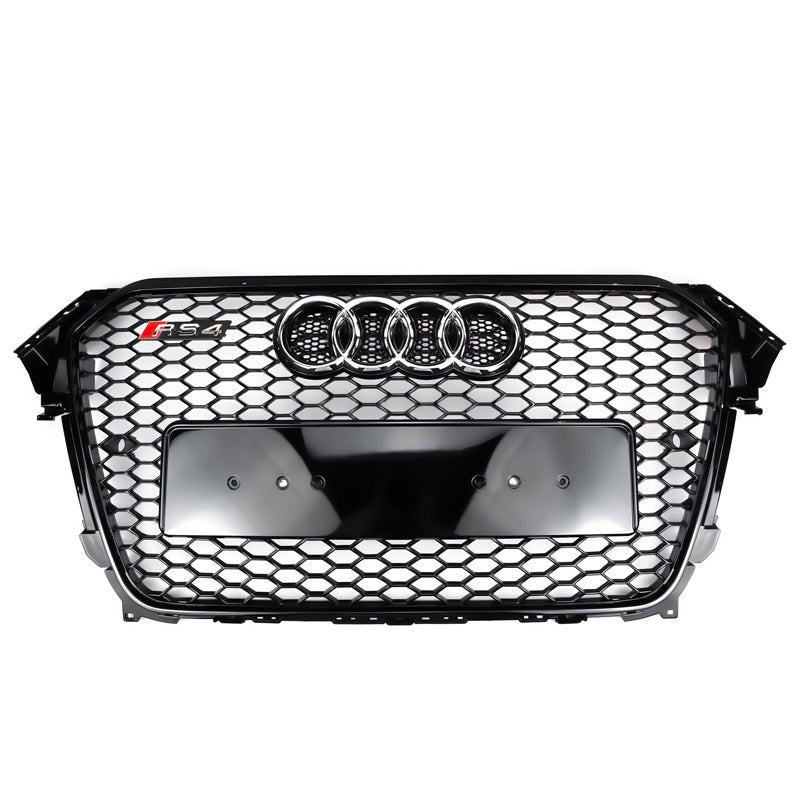 2012-2016 Audi A4 / A4 Sline / S4 Grill RS4 Style Mesh Front Bumper Gloss Black Grill Replacement