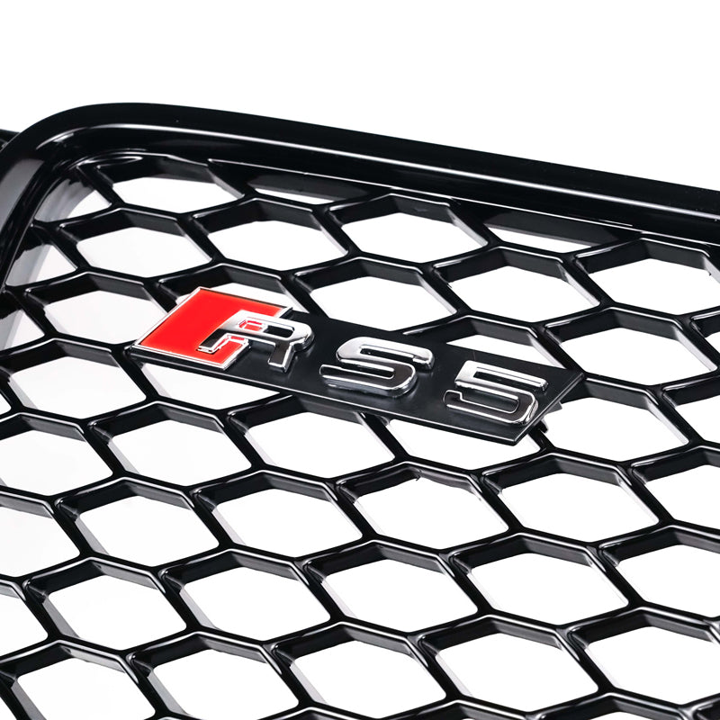 2008-2012 Audi A5 / S5 B8 RS5 Style Hood Honeycomb Sport mesh Grill Replacement Black Grille
