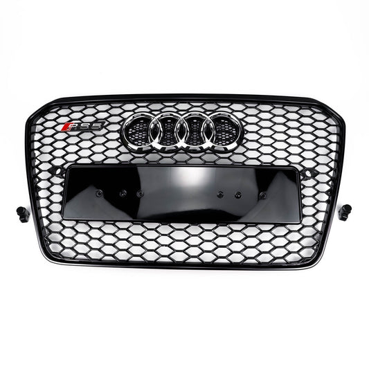 2012-2016 Audi A5/S5 B8.5 To RS5 Style Honeycomb Mesh Front Bumper Grill Black Grille