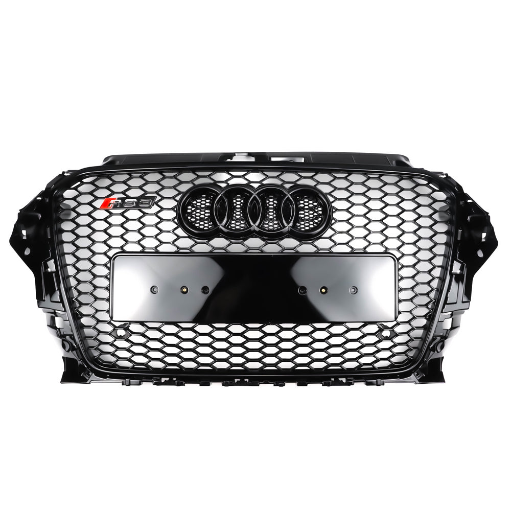 2013-2016 Audi A3 S3 Front Hood Bumper Replacement RS3 Style Black Honeycomb Grille