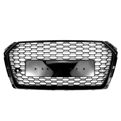 2016-2019 Audi A4/A4 S-Line/S4 B9 RS4 Style Grill Gloss Black Front Bumper Honeycomb Grille