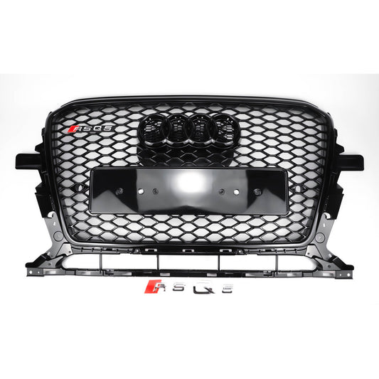 Audi 2013-2017 Q5 SQ5 To RSQ5 Style Honeycomb Mesh Sport Hex Grille Gloss Black Grill