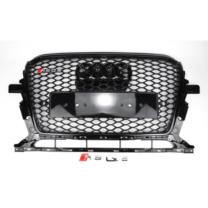 2013-2017 Audi Q5 / SQ5 Gloss Black Honeycomb Mesh Grille RSQ5 Style Front Bumper Grill