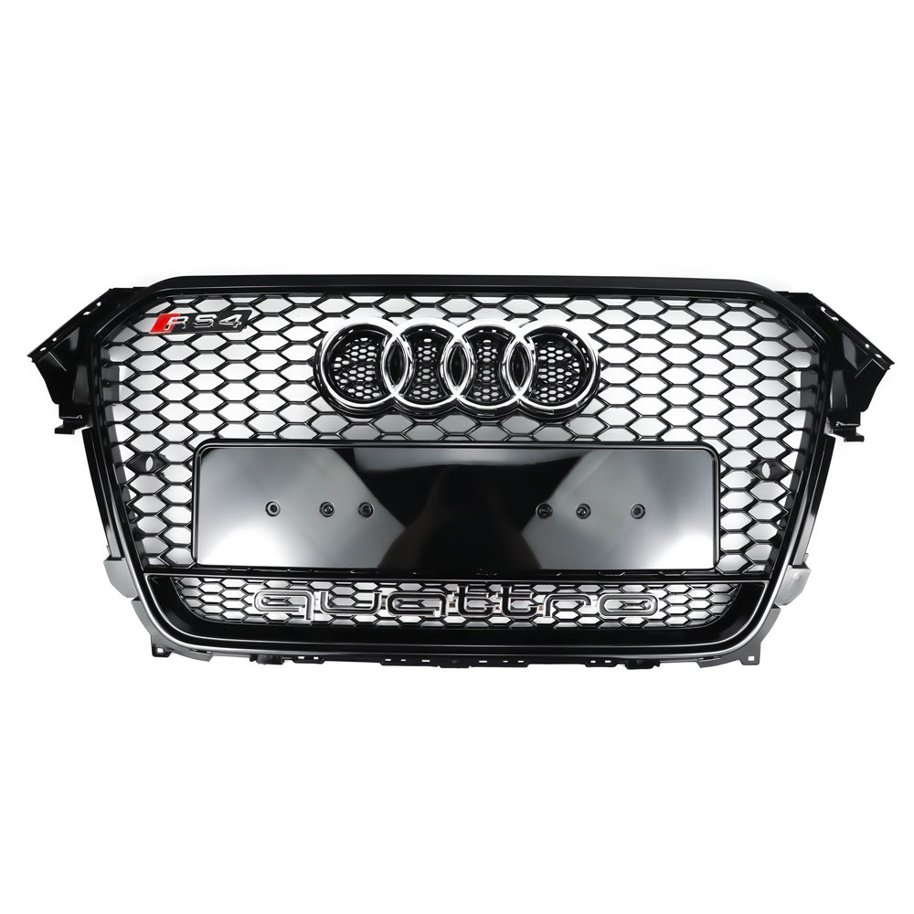 2012-2016 Audi A4/S4 B8.5 With Quattro RS4 Style Front Bumper Grill Replacement Black Grille