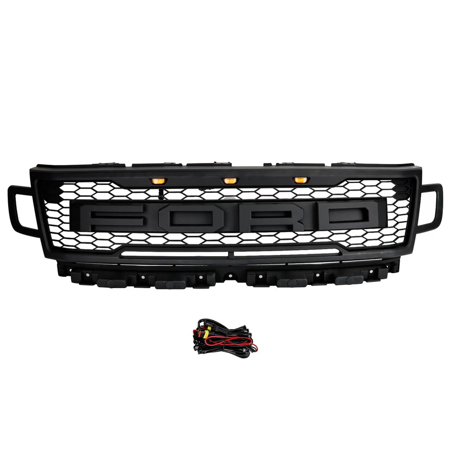2018-2021 Ford Expedition Front Bumper Grill Grill Raptor Style W/LED