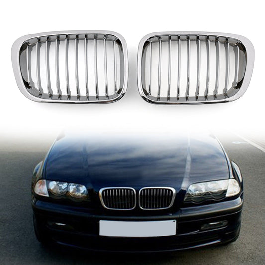 1998-2001 BMW 3 Series E46 4 Doors Chrome Kidney Grill Front Bumper Replacement Grille
