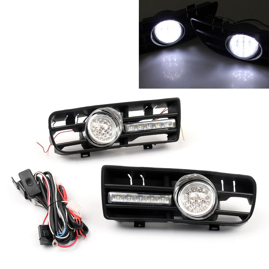 1999-2004 VW Golf GTI/TDI MK4 2x Fog Light 5 LED Front Bumper Grille DRL Lamp