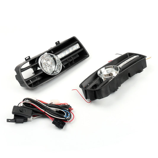1999-2004 VW Golf GTI/TDI MK4 2x Fog Light 5 LED Front Bumper Grille DRL Lamp