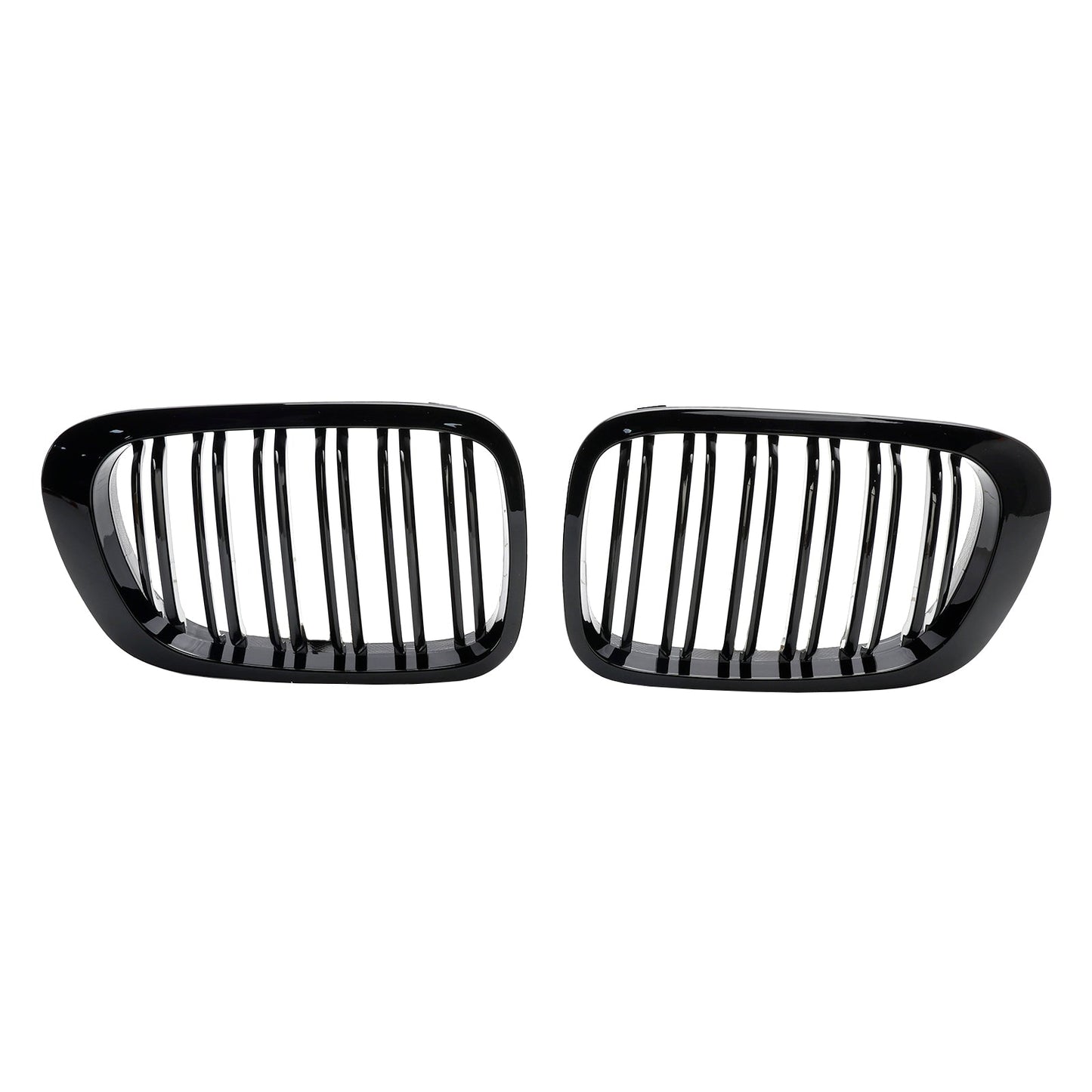1999-2001 BMW 3 Series E46 2-Door 323Ci/328Ci/320Ci/325Ci/318Ci Double Line Front Grill Gloss Black Grille
