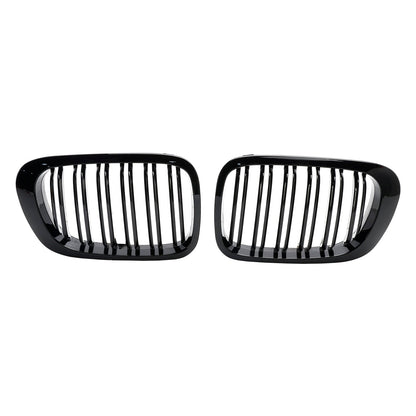 1999-2001 BMW 3 Series E46 2-Door 323Ci/328Ci/320Ci/325Ci/318Ci Double Line Front Grill Gloss Black Grille