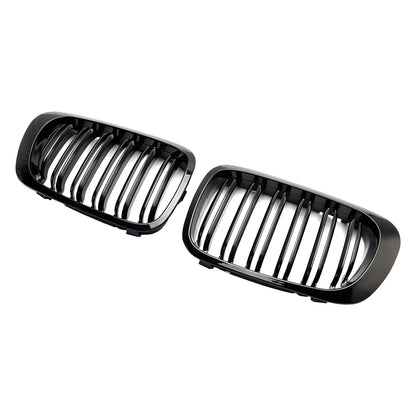1999-2001 BMW 3 Series E46 2-Door 323Ci/328Ci/320Ci/325Ci/318Ci Double Line Front Grill Gloss Black Grille