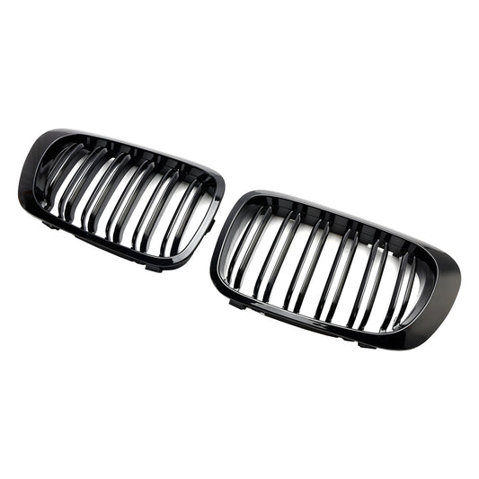 1999-2001 BMW 3 Series E46 2-Door 323Ci/328Ci/320Ci/325Ci/318Ci Double Line Front Grill Gloss Black Grille