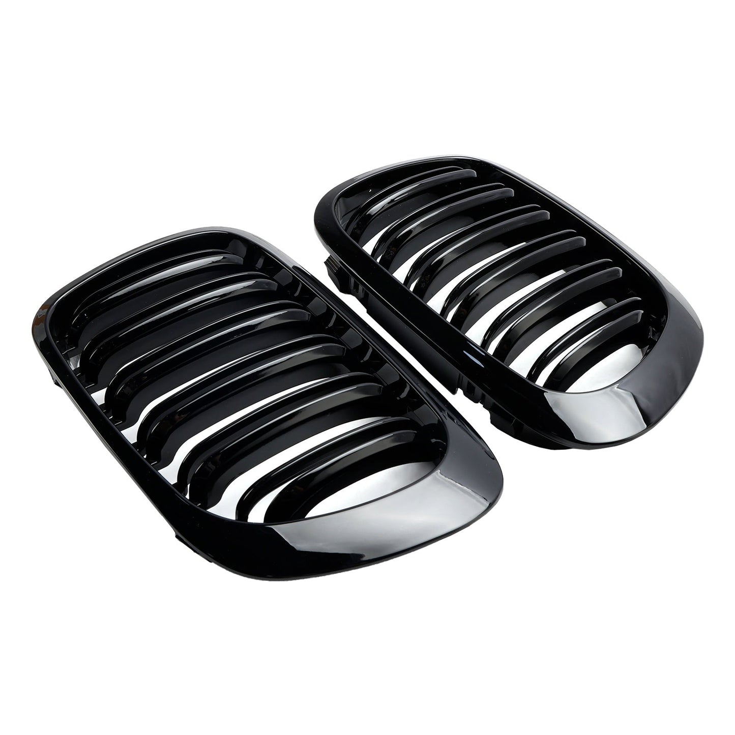 1999-2001 BMW 3 Series E46 2-Door 323Ci/328Ci/320Ci/325Ci/318Ci Double Line Front Grill Gloss Black Grille
