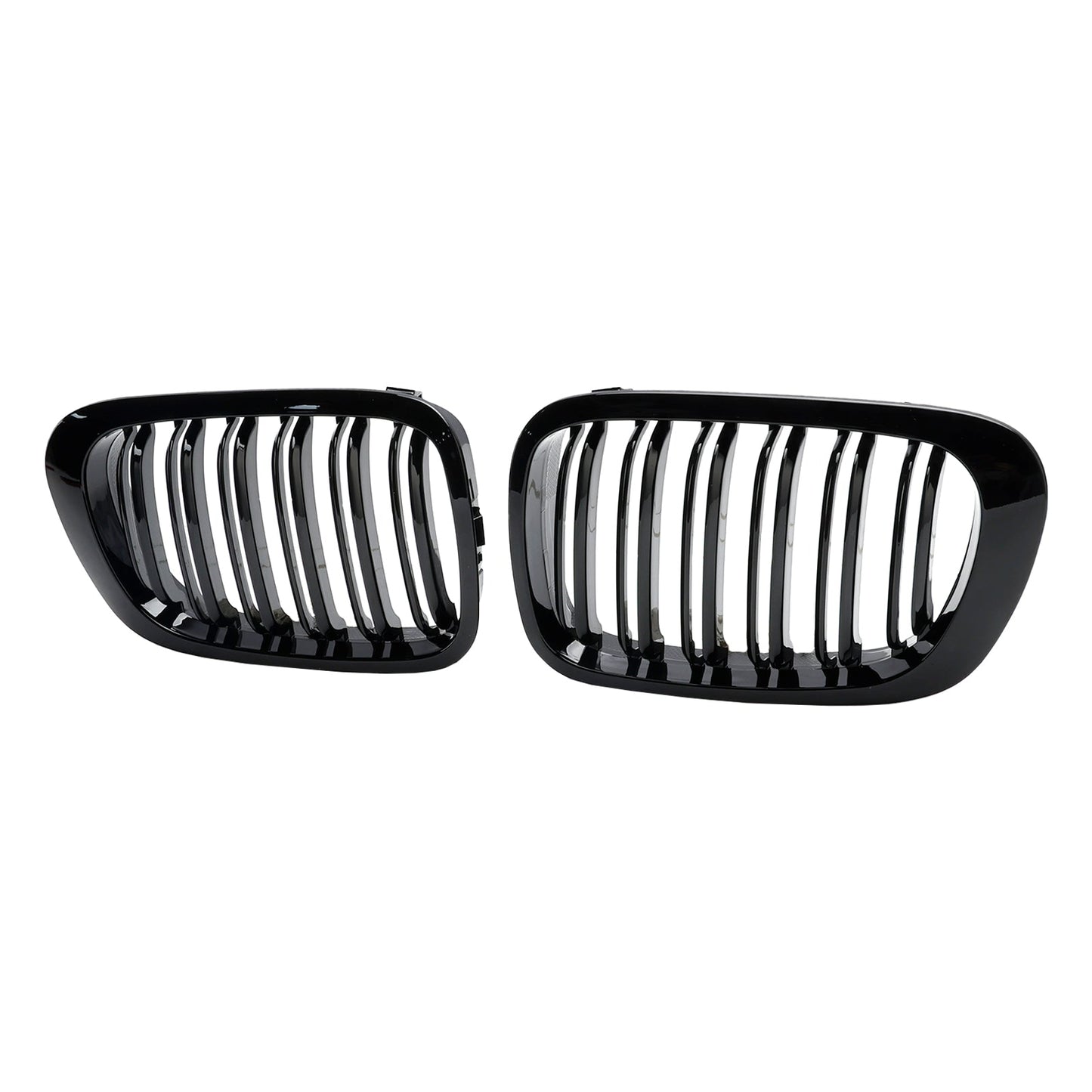 1999-2001 BMW 3 Series E46 2-Door 323Ci/328Ci/320Ci/325Ci/318Ci Double Line Front Grill Gloss Black Grille