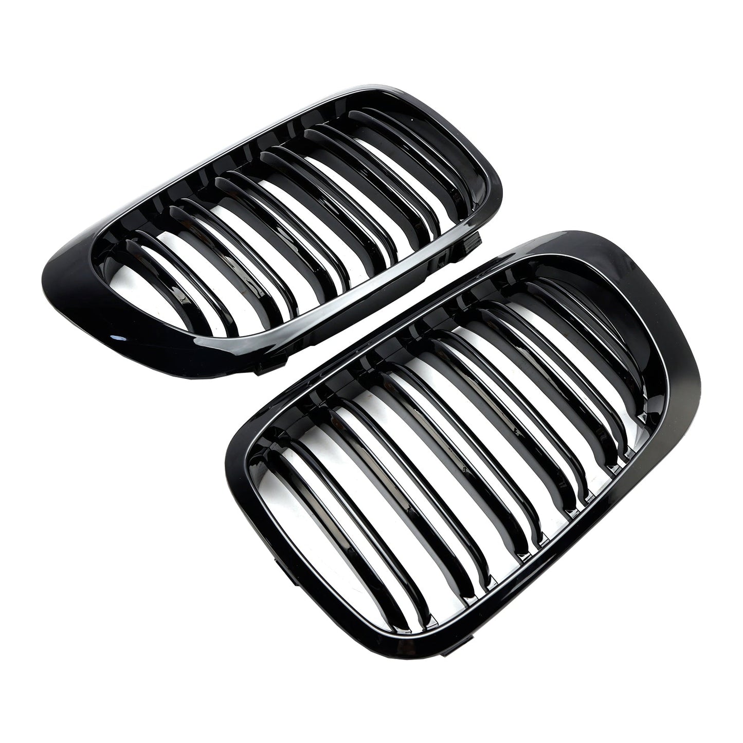 1999-2001 BMW 3 Series E46 2-Door 323Ci/328Ci/320Ci/325Ci/318Ci Double Line Front Grill Gloss Black Grille