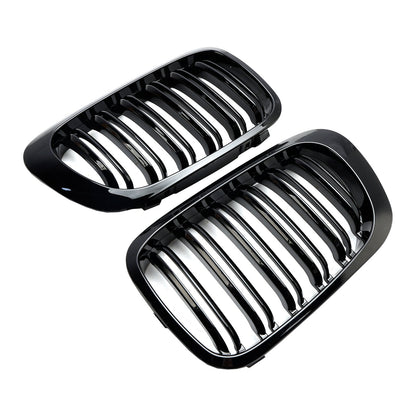 1999-2001 BMW 3 Series E46 2-Door 323Ci/328Ci/320Ci/325Ci/318Ci Double Line Front Grill Gloss Black Grille