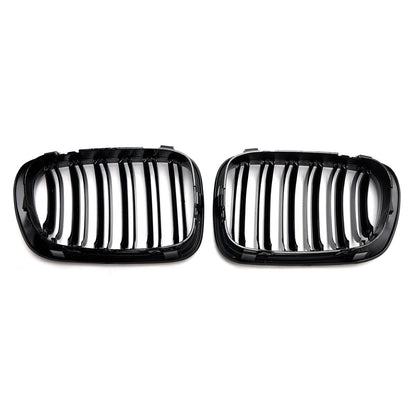 1999-2001 BMW 3 Series E46 2-Door 323Ci/328Ci/320Ci/325Ci/318Ci Double Line Front Grill Gloss Black Grille