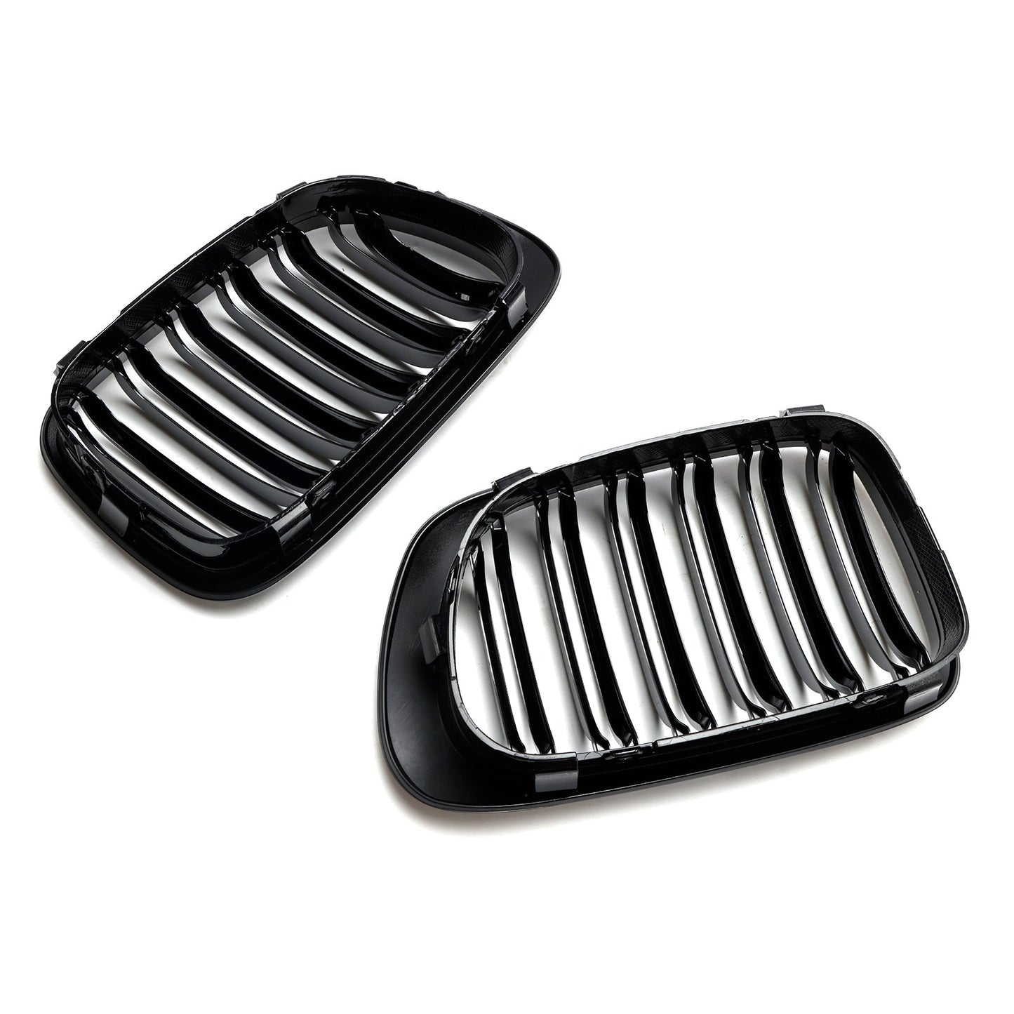 1999-2001 BMW 3 Series E46 2-Door 323Ci/328Ci/320Ci/325Ci/318Ci Double Line Front Grill Gloss Black Grille