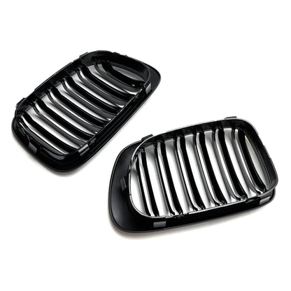 1999-2001 BMW 3 Series E46 2-Door 323Ci/328Ci/320Ci/325Ci/318Ci Double Line Front Grill Gloss Black Grille