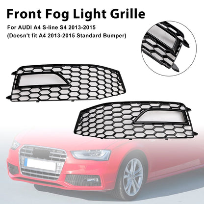 2013-2015 Audi A4 S-line / S4 Grille 2PCS Front Bumper Fog Light Lamp Cover Grill